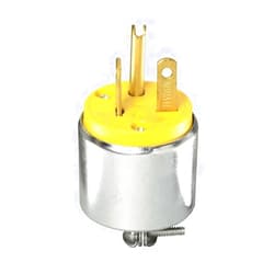 Leviton 620PA 20 Amp, 250 Volt, Armored, Grounding Plug, Steel , Yellow