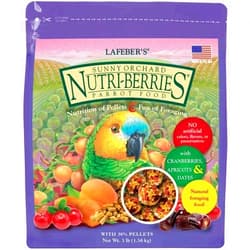 LAFEBER'S Sunny Orchard Nutri-Berries Pet Bird Food, Made with Non-GMO and Human-Grade Ingredients, for Parrots, 3 lb