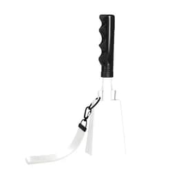 Hordolry 10inch Metal Cowbells with Handle, 1Pcs Cow Bells with Wrist Strap for Sporting Events, Football Games,Party, Concert, Graduations, Farm Ranch, White