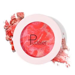 ZUK Baked Brighten Blush Powder, Marbleized Blush & Highlighter, Shimmery Powder Blush for Cheeks, Lightweight Creamy Natural Finish, Vegan & Cruelty-free