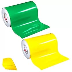 ORACAL 651 2 Color Combo Pack Adhesive Craft Vinyl 12 Inches x 3 Feet Roll Bundle Including Hard Yellow Detailer Squeegee (Yellow/Green) Yellow,Green