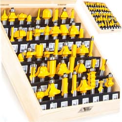 OLETBE-TECH OLETBE 1/2 Inch Shank Router Bit Set 41 PCS, Extended Door Rail Cabinet Stile Router Bits Sets, Woodworking Milling Cutter Tools, Shelf Panel Router Grooving Tool (Panel)