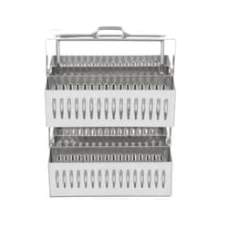 iplusmile Microscope Slides Rack 30 Positions, Stainless Steel Microscope Slide Holder - Research Staining Specimen Experiment Experiments Storage Stand for Lab