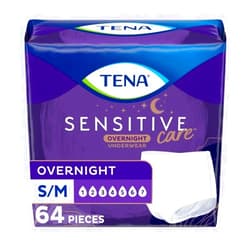 TENA Incontinence Underwear for Women, Overnight Absorbency, Sensitive Care - Small/Medium - 64 Count
