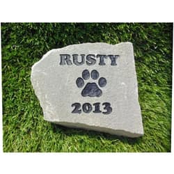 GraphicRocks Sandblast Engraved Gray Stone Pet Memorial Headstone Grave Marker Dog Cat ndpp 6 inches to 8 inches