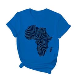 QIGUANDZ Black History Month Shirts Women African Continent Graphic T Shirt African American Pride Melanin Casual Tee Tops