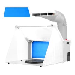 VIVOHOME Portable Airbrush Paint Spray Booth Kit with LED Lights Turn Table and Filter Hose for Model Cake Craft Nail Toy Part