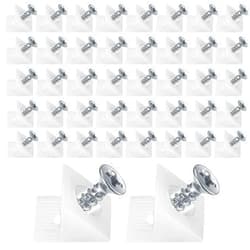 Xujinsongg 120 Pcs Drawer Bottom Support Brackets,Drawer Wedges with Screws, Fixing Mending Wedges, Angle Code Bracket Fasteners, Plastic Drawer Reinforcement Repair Kit for Furniture Sagging Drawer