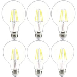 Sunco Lighting Sunco 6 Pack G25 Globe Light Bulbs LED Edison Vanity Light Bulbs, CRI90 3000K Warm White, Dimmable, 5W=60W, Clear Vintage Filament Globe, 500 Lumens, E26 Base Indoor Outdoor Clear UL