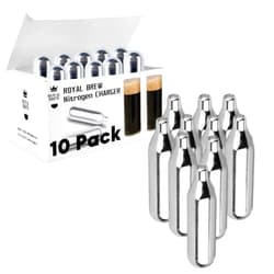 ROYAL BREW EST. 1987 Royal Brew 10 Pack Nitrogen Chargers for Nitro Cold Brew Coffee Makers - N2 Cartridges - Works With All Royal Brew Nitro Coffee Systems