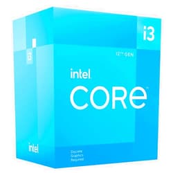 Intel® Core™ 12th Gen i3-12100F desktop processor, featuring PCIe Gen 5.0 & 4.0 support, DDR5 and DDR4 support. Discrete graphics required.