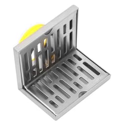 Kuuleyn Corner Stainless Steel Side Drain Floor,Balcony Wall L-Shaped Horizontal Drainage Anti-Rust Wear Resistant Metal Material,Surfaces Drawing Process Resistant for 2.3in Pipes