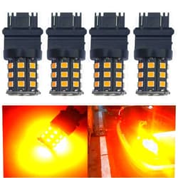 BlyilyB 3157 3156 3057 4157 3056 LED Bulbs Amber Yellow12-24V Super Bright 850 Lumens Replacement For Brake Light Bulbs (Pack of 4)