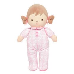 Baby Starters Little Me Plush 11 inch Baby Doll with Rattle, Brigitte (Floral Damask, Pink)