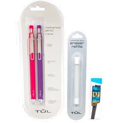 TUL 0.7mm Pink/Purple Mechanical Pencils, Eraser Refills & Lead Refills Bundle