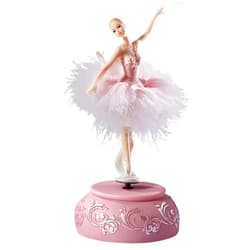 Singeek Ballerina Music Box Figurine Plays Swan Lake Tune, Musical Figure Hand-Painted Feather Skirt Ballet Recital Gift for Daughter Granddaughter Girls Wife Birthday