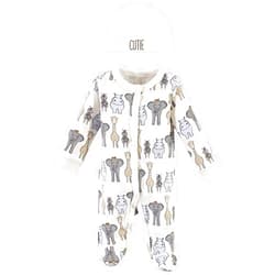 Hudson Baby Unisex Baby Preemie Sleep and Play and Cap