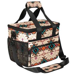 Funky Qiu Insulated Cooler Lunch Bag,Indian Navajo Aztec Reusable Lunch Box for Office Picnic Work School,Leakproof Large Cooler Tote Bags for Adult Men Women
