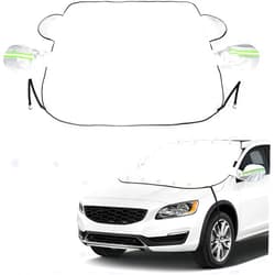 ISTOVO Car Windscreen Cover for Jaguar I-PACE SUV 2018 2019 2020 2021 2022 2023, Car Windscreen Covers Frost with 9 Hidden Magnets and Side Wing Mirror Covers,White