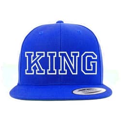 Trendy Apparel Shop King Outline Embroidered Snapback Flatbill Baseball Cap