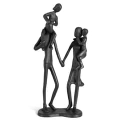 Sziqiqi Wedding Anniversary Romantic Gifts: Anniversary Wedding Gifts for Men Women Romantic Gift for Husband Wife Parents - Family of 4 Cast Iron Figurines