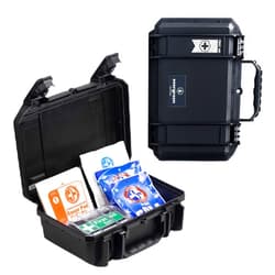 Evergreen X Seahorse 230 Medication Lock Box - Large, First Aid Kit, Childproof, Empty Lockable Medicine Box to Store Medications, Diabetic Supplies, Needles. NO SUPPLIES INCLUDED (Black)