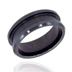 Wapiti Designs Ring Core Blank for Inlay Jewelry Making(8mm Black Ceramic, 6)