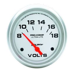 Auto Meter 4491 Ultra-Lite Electric Voltmeter Gauge Regular, 2.625 in.