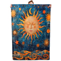 TRYYN Celestial Sun Moon Throw Blanket for Couch Picnic Camping Bedroom Decor, Cosmic Dreamy Sunlit Stars Waves, Super Soft Cozy Plush Fluffy Fleece Blankets Gifts for Kids Adults, 50x40 Inch