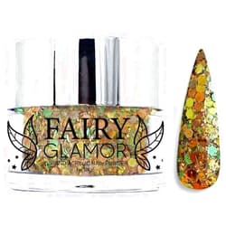 Fairy Glamor Green Glitter Dip and Acrylic Nail Powder, Camouflage 1oz