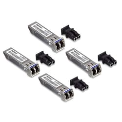 TRENDnet SFP Single-Mode LC Module 4-Pack, TEG-MGBS10/4, For Single Mode Fiber, Distances up to 10km(6.2 Miles), Gigabit SFP, Supports Up to 1.25Gbps, IEEE 802.3z Gigabit Ethernet, Lifetime Protection