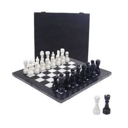 Marble Range Marble Chess Set 12 Inches Black and White Handmade Tournament Chess Sets for Adults - Including 2 Extra Queens and Complimentary Storage Box