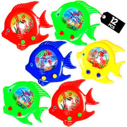 Bedwina Fish Water Ring Toss Toy - (Pack of 12) Water Ring Game Handheld Fun Aqua Arcade Retro Game Pocket Travel Toys for Car Road Trip Activities for Kids Birthday Party Favors Goodie Bags Stuffers for Kids