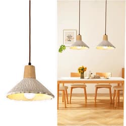 Mosueeard Pendant Lights Kitchen Island Wabi Sabi Lamp Flower Shaped Chandelier,Nordic Concrete Pendants Lamp, 15W Japanese Style Kitchen Hanging Lights with Adjustable Cord for Dining Room,Bedside,Hallway