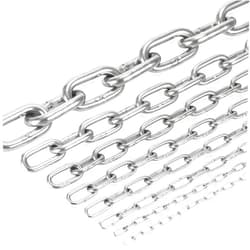 Ymeibe Metal Utility Chain, 304 Stainless Steel Safety Chains Clothesline Hardware Long Link Chain Rings Heavy Duty Coil Chain for Hanging Pulling Towing (4mm/5ft)