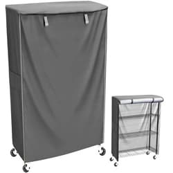 MOLLYAIR Wire Shelf Cover,600D Heavy Duty Waterproof Dustproof Standing Shelf Units Cover, Storage Rack Cover with Zipper for Metal Shelving,(Cover only) (Grey, 36