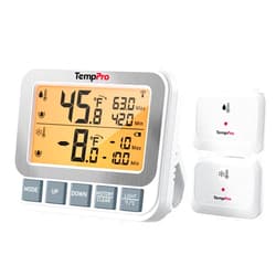 TempPro Wireless Freezer Fridge Thermometer with Alarm, 500 ft/150 m Range, High Accuracy, Rechargeable Refrigerator Thermometer with Backlit LCD Display, Battery Included (Previously ThermoPro)