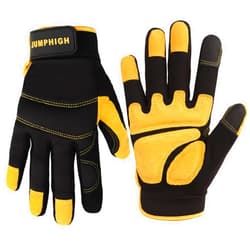 JUMPHIGH Work Gloves for Men, Multi-Functional Light Duty Mechanic Gloves, Outdoor, Performance Fit, Touch Screen, Abrasion Resistant (XL)