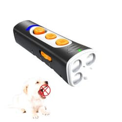 MODUS 2024New Dog Bark Deterrent Device, 4X Ultrasonic Emitters Anti-Barking Device, Rechargeable Handheld Dog Barking Control Devices with 50ft Range Dog Training&Behavior Aids, Indoor Outdoor (Black)