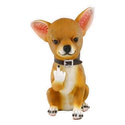 Ebros Gift Ebros Feisty Taco Adorable Shorthair Deer Head Chihuahua Dog Flipping The Bird Figurine 7