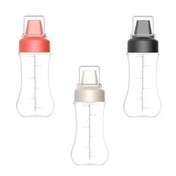 VOSAREA Set of 3 Transparent Sauce Squeeze Bottles with 5-Hole Spout 7.5 Inch Reusable Condiment Dispensers for Ketchup Mustard Salad Dressing
