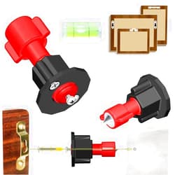 Anfu Keyhole Marker, Keyhole Slot Marking Tool, Picture Mounting Tool, Wall Marker Hanging Pictures, Mounting Tools kit for Pictures (Red, 2 Pack)