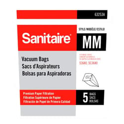 Sanitaire MM Premium Paper Bag (Pack of 5), Fits Models S3680 & SC3680 Canister Vacuums, 63253A, White