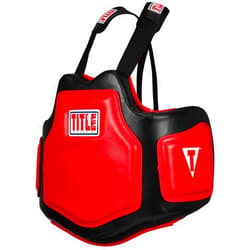 TITLE Boxing Classic Command Body Protector 2.0, Black/Red - Boxing Body Pad, Boxing Equipment