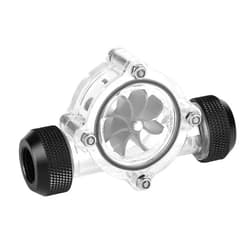 Tiiyee Water Flow Indicator, Water Cooling Flow Meter Indicator 8 Impellers Fan PC Computer Cooling System Revolving Speed Meter for Cooler Chiller G1/4