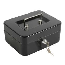 xydled Locking Steel Medium Cash Box with Removable Coin Tray and Key Lock,7.87