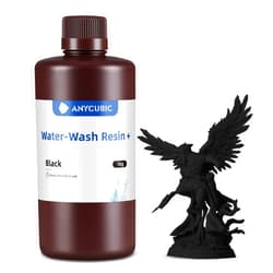 ANYCUBIC Water Washable 3D Printer Resin, 405nm High Precision UV-Curing 3D Resin, Low Shrinkage Standard Photopolymer Resin for 8K Capable LCD DLP Resin 3D Printer Printing (Black, 1000g)