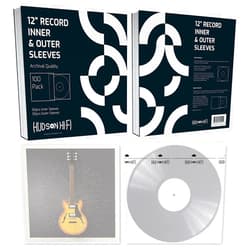 Hudson Hi-Fi 50 ct. Inner Sleeves for Vinyl Records & 50 ct. Vinyl Outer Sleeves - 100 Vinyl Sleeves for Records, Clear Outer & Inner Sleeves for Vinyl Records