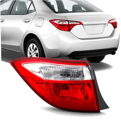 ACANII - For 2014 2015 2016 Toyota Corolla Red Clear Tail Light Signal Lamp Outer Assembly Replacement Left Driver Side