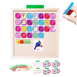SRENJU SINU Magnetic Alphabet Maze Board, ABC Learning Toys Color Sorting Letters Matching Games Montessori Toy for 3 4 5 Year Old Toddlers Preschool Kindergarten Homeschool